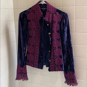 Betsy Johnson New York crushes velvet blazer Sz 4